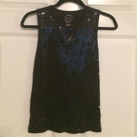 michael kors black sequin tank top|michael kors designer tops black.